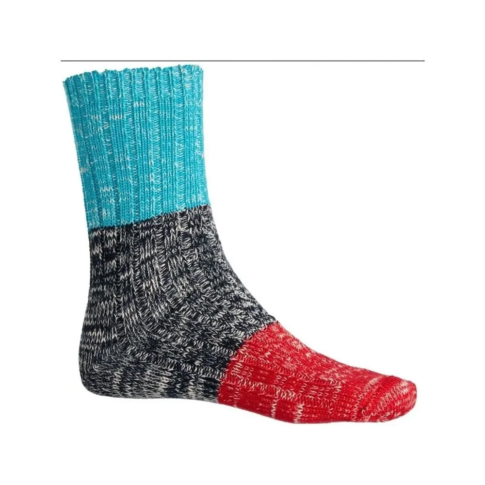 Merrell Men’s Color Block Heritage Cotton Wool Knit Camp Crew Socks